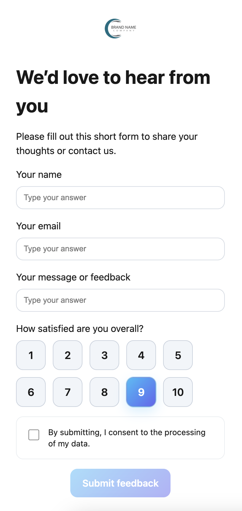 Customer satisfaction voice survey preview